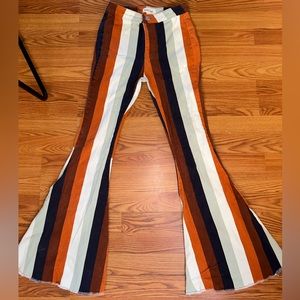 multicolored bell bottom pants